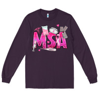 Plum breast cancer msa medical support assistant Long Sleeve Tee - texasbilliewilder
