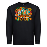 Black Pumpkin Spice Junkie Premium Sweatshirt - CowhideDigitalArt
