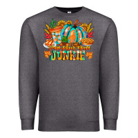 Charcoal Heather Pumpkin Spice Junkie Premium Sweatshirt - CowhideDigitalArt