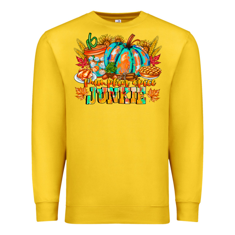 Pumpkin Spice Junkie Premium Sweatshirt by CowhideDigitalArt | Teevron