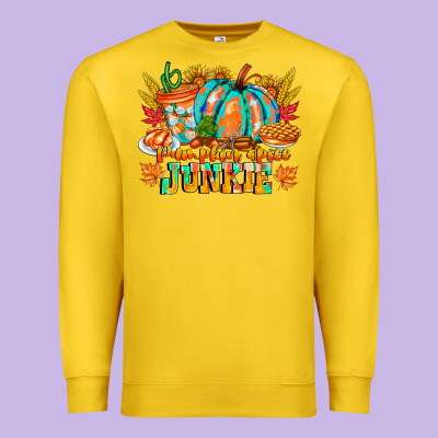 Pumpkin Spice Junkie Premium Sweatshirt Designed By Cowhidedigitalart