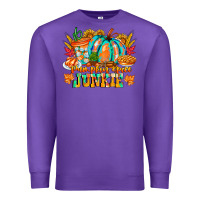 Purple Pumpkin Spice Junkie Premium Sweatshirt - CowhideDigitalArt