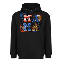 Black Army Veteran mama leopard frame 4th of July Heavyweight Hoodie - LillyAllenDesigns