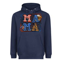 Navy Army Veteran mama leopard frame 4th of July Heavyweight Hoodie - LillyAllenDesigns