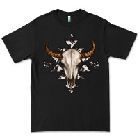 Black bull skull with aztec Premium Tee - MaliasSmallBusiness