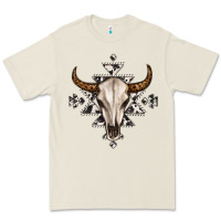 Bone bull skull with aztec Premium Tee - MaliasSmallBusiness