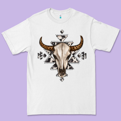 Bull Skull With Aztec Premium Tee Designed By Maliassmallbusiness