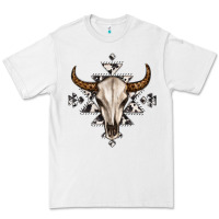 White bull skull with aztec Premium Tee - MaliasSmallBusiness