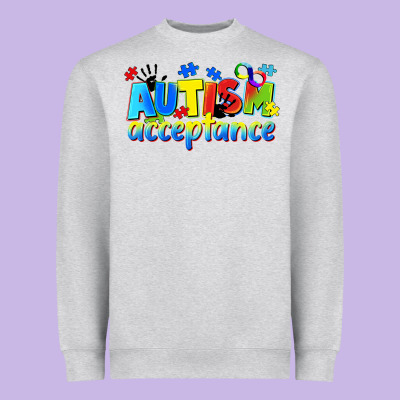Autism Acceptance Heavyweight Sweatshirt Designed By Cowgirlartshop