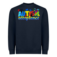Navy Autism acceptance Heavyweight Sweatshirt - CowGirlArtShop