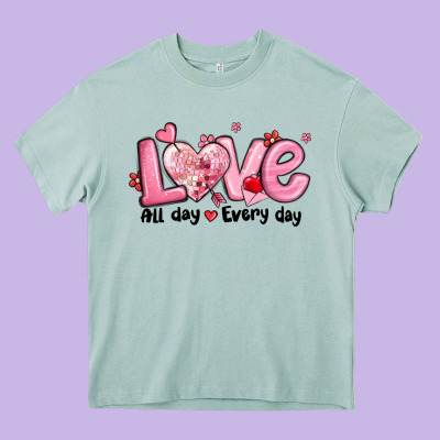 Love All Day Every Day Heavy Core Tee Designed By Maliassmallbusiness