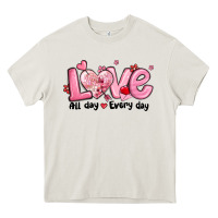 Cream love all day every day Heavy Core Tee - MaliasSmallBusiness