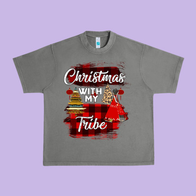 Christmas With My Tribe Urban Heavy Tee Designed By Bettercallsaul