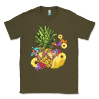 Army Green pineapple enjoying Classic Tee - BarkalooDesign