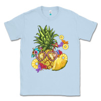 Dusty Blue pineapple enjoying Classic Tee - BarkalooDesign