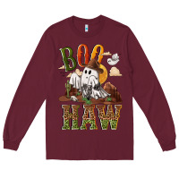 Burgundy Boo haw Long Sleeve Tee - NancyCooperArtShop