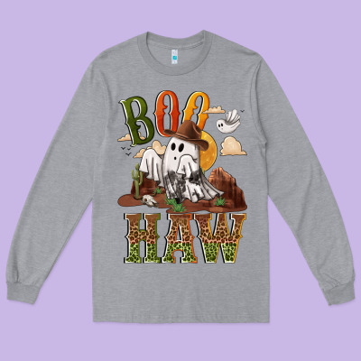 Boo Haw Long Sleeve Tee Designed By Nancycooperartshop