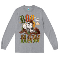 Heather Grey Boo haw Long Sleeve Tee - NancyCooperArtShop