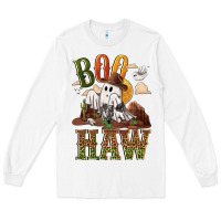 White Boo haw Long Sleeve Tee - NancyCooperArtShop