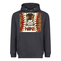 Smoke Baseball Mom Messy Bun Heavyweight Hoodie - CowhideDigitalArt