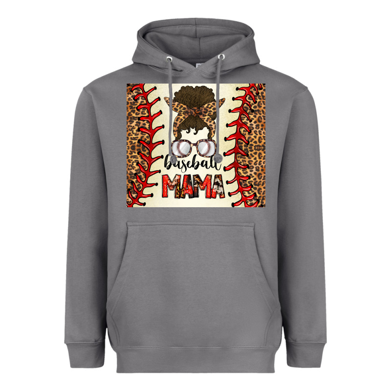 Baseball Mom Messy Bun Heavyweight Hoodie by CowhideDigitalArt | Teevron