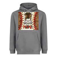 Storm Baseball Mom Messy Bun Heavyweight Hoodie - CowhideDigitalArt