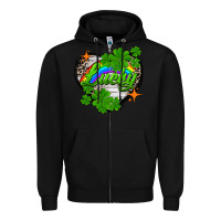 Black lucky heart St. Patricks Day Zipper Hoodie - FaDigitalArtStudio