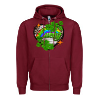 Burgundy lucky heart St. Patricks Day Zipper Hoodie - FaDigitalArtStudio