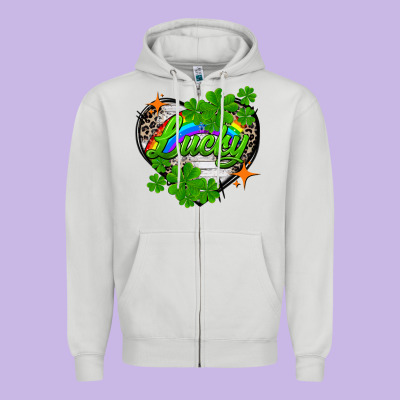 Lucky Heart St. Patricks Day Zipper Hoodie Designed By Fadigitalartstudio