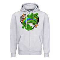 Heather Grey lucky heart St. Patricks Day Zipper Hoodie - FaDigitalArtStudio