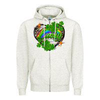 Oatmeal Heather lucky heart St. Patricks Day Zipper Hoodie - FaDigitalArtStudio