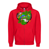 Red lucky heart St. Patricks Day Zipper Hoodie - FaDigitalArtStudio