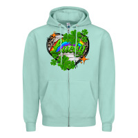 Seafoam lucky heart St. Patricks Day Zipper Hoodie - FaDigitalArtStudio