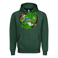 Sports Green lucky heart St. Patricks Day Zipper Hoodie - FaDigitalArtStudio
