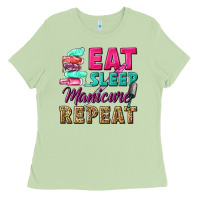 Matcha eat sleep manicure repeat Ladies Tee - NancyCooperArtShop