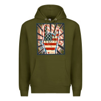 Army Green Freedom rock hand Premium Hoodie - FaDigitalArtStudio