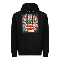 Black Freedom rock hand Premium Hoodie - FaDigitalArtStudio