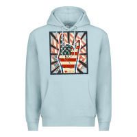Blue Mist Freedom rock hand Premium Hoodie - FaDigitalArtStudio