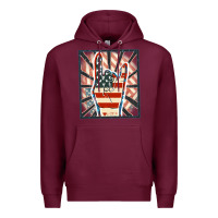 Burgundy Freedom rock hand Premium Hoodie - FaDigitalArtStudio