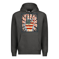 Charcoal Heather Freedom rock hand Premium Hoodie - FaDigitalArtStudio