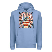 Colony Blue Freedom rock hand Premium Hoodie - FaDigitalArtStudio