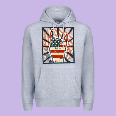 Freedom Rock Hand Premium Hoodie Designed By Fadigitalartstudio