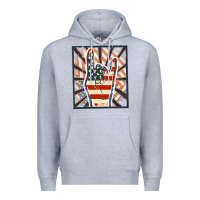 Heather Grey Freedom rock hand Premium Hoodie - FaDigitalArtStudio