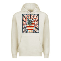 Oatmeal Heather Freedom rock hand Premium Hoodie - FaDigitalArtStudio