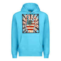 Ocean Blue Freedom rock hand Premium Hoodie - FaDigitalArtStudio