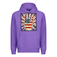 Purple Freedom rock hand Premium Hoodie - FaDigitalArtStudio