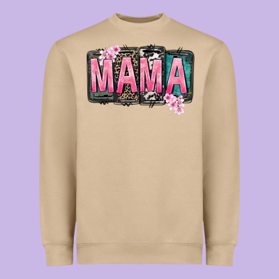 Mama Vibes Mother's Day Heavyweight Sweatshirt Designed By Cowgirlartshop