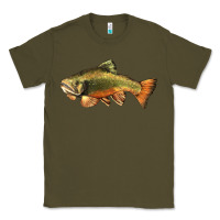 Army Green leaping brook trout Classic Tee - LillyAllenDesigns