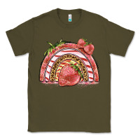 Army Green strawberry rainbow Classic Tee - BarkalooDesign