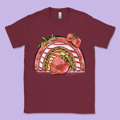 Strawberry Rainbow Classic Tee Designed By Barkaloodesign